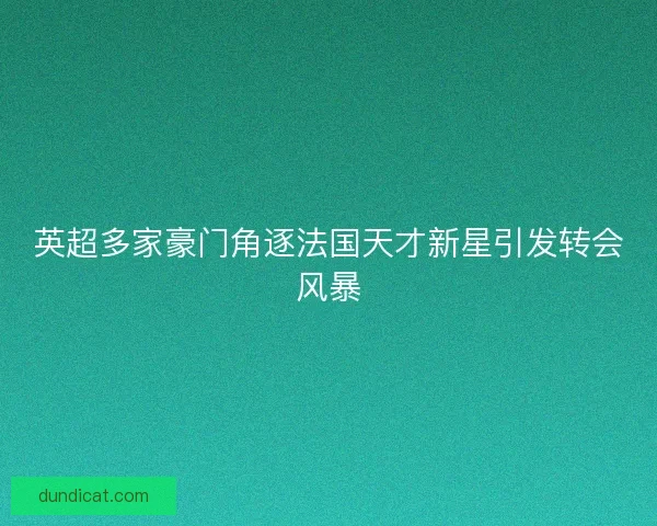 英超多家豪门角逐法国天才新星引发转会风暴